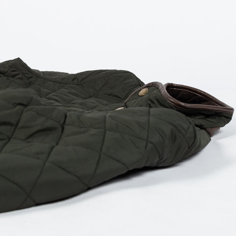 Barbour Olive Powell Quilted Jacket - Tan, Corduroy, Leather, Polyester, Modern Fit - View 9