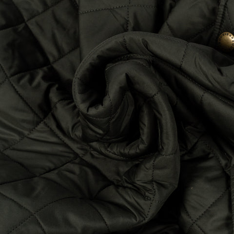 Barbour Olive Powell Quilted Jacket - Tan, Corduroy, Leather, Polyester, Modern Fit - Alternate View