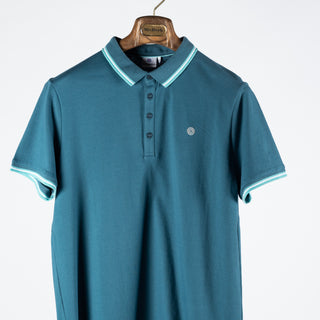 Blue Industry Teal Contrast Polo 5