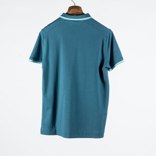 Blue Industry Teal Contrast Polo 4