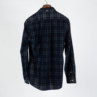 Barbour Navy Check Southfield Button Down Shirt - Cotton, Corduroy, Tailored Fit, Made In England - View 5
