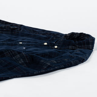 Barbour Navy Check Southfield Button Down Shirt - Cotton, Corduroy, Tailored Fit, Made In England - View 8