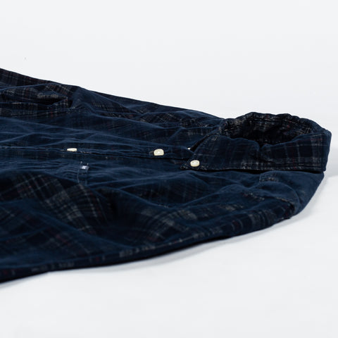 Barbour Navy Check Southfield Button Down Shirt - Cotton, Corduroy, Tailored Fit, Made In England - View 8