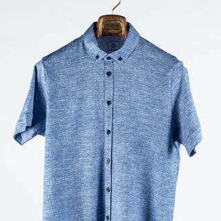 Blue Industry Blue Patterned Button Up Polo 5