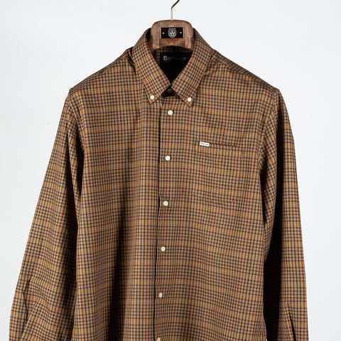 Barbour Brown Henderson Thermo Weave Button Down Shirt - Twill, Polyester, Check - View 7