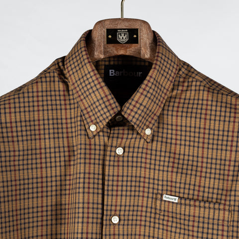 Barbour Brown Henderson Thermo Weave Button Down Shirt - Twill, Polyester, Check - View 6