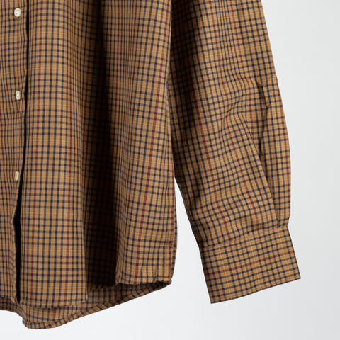 Barbour Brown Henderson Thermo Weave Button Down Shirt - Twill, Polyester, Check - Back View