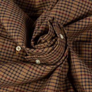 Barbour Brown Henderson Thermo Weave Button Down Shirt - Twill, Polyester, Check - Alternate View