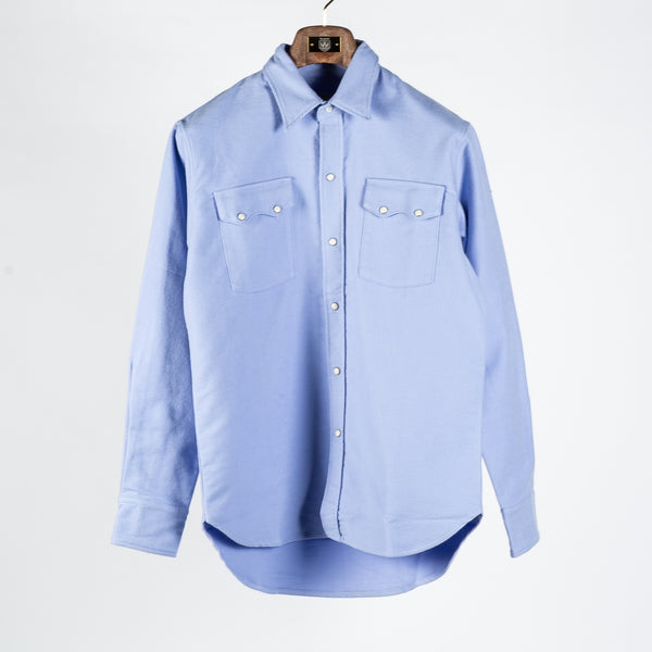 LIght Blue Moleskin Pearlsnap Shirt