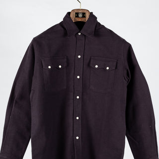 Wythe Night Sky Moleskin Pearlsnap Shirt - Red, Cotton, Denim - View 6