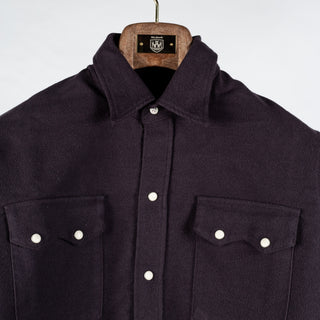 Wythe Night Sky Moleskin Pearlsnap Shirt - Red, Cotton, Denim - View 7