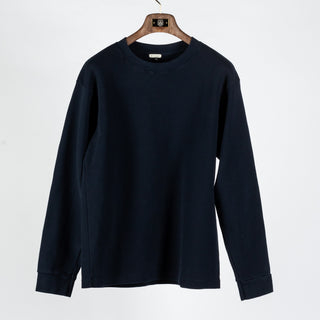 Wythe Navy Cotton Longsleeve Thermal - Cotton, Flannel, Stretch, Tailored Fit
