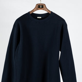 Wythe Navy Cotton Longsleeve Thermal - Cotton, Flannel, Stretch, Tailored Fit - View 6