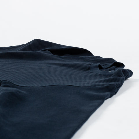 Wythe Navy Cotton Longsleeve Thermal - Cotton, Flannel, Stretch, Tailored Fit - View 8