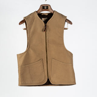 Wythe Faded Olive Deck Vest - Tan, Wool, Cotton, Flannel