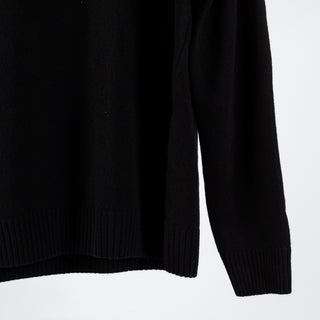 Stenstroms Black Chunky Merino Wool Turtleneck Sweater - Wool, Merino, Knit - Back View