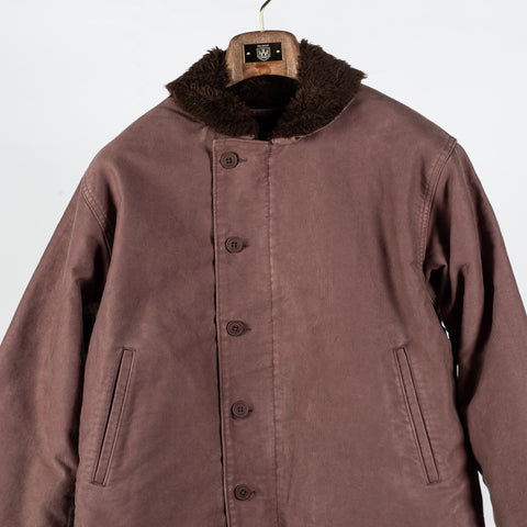 Wythe Dusty Purple Deck Jacket - Red, Wool, Cotton, Leather - View 7