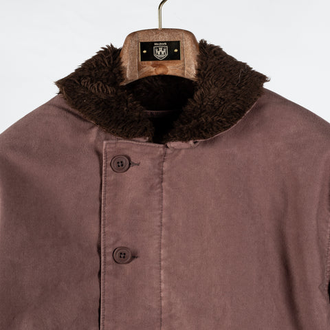 Wythe Dusty Purple Deck Jacket - Red, Wool, Cotton, Leather - View 8