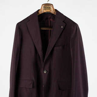Tagliatore Burgundy Wool Suit - Black, Wool, Silk, Oxford, Tailored Fit, Textured, Made In Italy - View 7