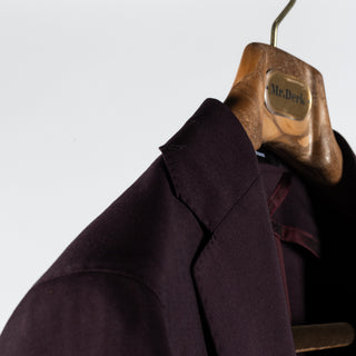 Tagliatore Burgundy Wool Suit - Black, Wool, Silk, Oxford, Tailored Fit, Textured, Made In Italy - Detail View