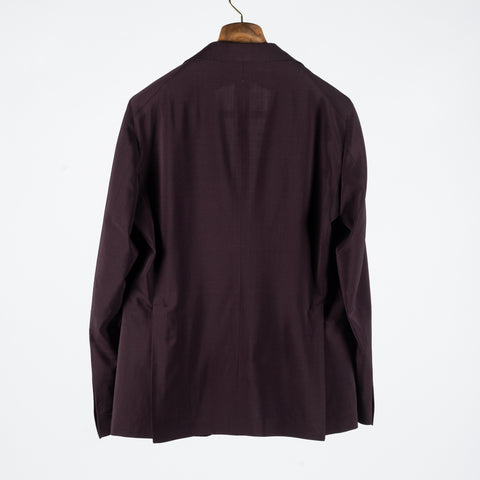 Tagliatore Burgundy Wool Suit - Black, Wool, Silk, Oxford, Tailored Fit, Textured, Made In Italy - View 6