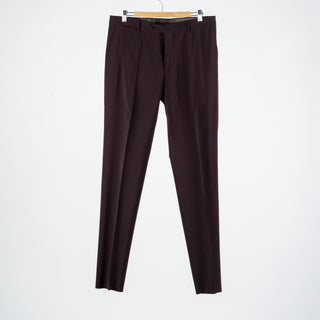 Tagliatore Burgundy Wool Suit - Black, Wool, Silk, Oxford, Tailored Fit, Textured, Made In Italy - View 12