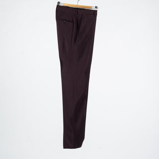 Tagliatore Burgundy Wool Suit - Black, Wool, Silk, Oxford, Tailored Fit, Textured, Made In Italy - View 14