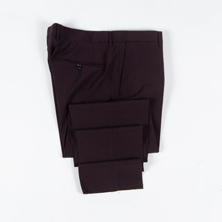 Tagliatore Burgundy Wool Suit - Black, Wool, Silk, Oxford, Tailored Fit, Textured, Made In Italy - View 16