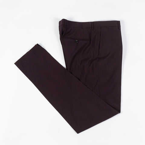 Tagliatore Burgundy Wool Suit - Black, Wool, Silk, Oxford, Tailored Fit, Textured, Made In Italy - View 17