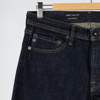 AG Tellis Colfax Ultimate Stretch Denim - Tan, Cotton, Denim, Stretch, Slim Fit - Detail View