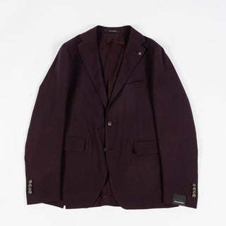 Tagliatore Burgundy Wool Suit - Black, Wool, Silk, Oxford, Tailored Fit, Textured, Made In Italy - View 9