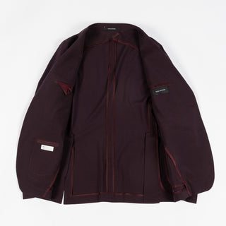 Tagliatore Burgundy Wool Suit - Black, Wool, Silk, Oxford, Tailored Fit, Textured, Made In Italy - View 10