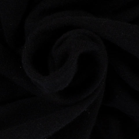 Gran Sasso Black Felted Cashmere Knitted Zip Sweater - Cashmere, Flannel, Italian, Made In Italy - Alternate View