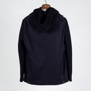 Gran Sasso Navy Super Geelong & Flannel Hooded Blazer - Wool, Flannel, Italian, Knit, Made In Italy - View 5