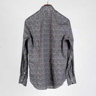 Xacus Grey Floral Evolution Fit Dress Shirt - Cotton, Silk, Denim, Made In Italy - View 5