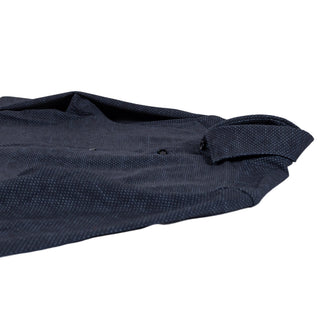 Xacus Navy Geometric Printed Active Fit Dress Shirt - Stretch, Italian, Modern Fit - View 8