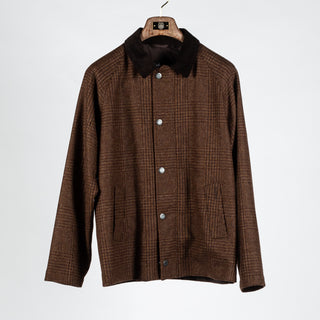 Barbour Brown Checked Tracker Wool Jacket 1