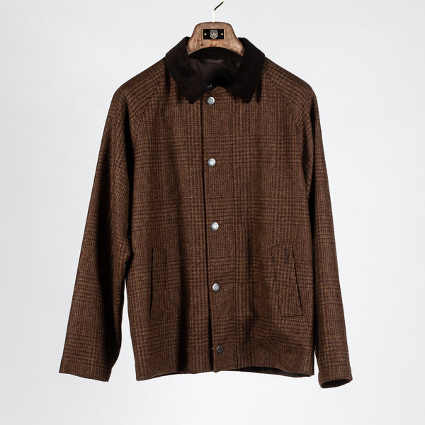 Brown Checked Tracker Wool Jacket