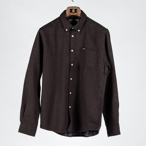 Barbour Brown Herringbone Buckley Button Down Shirt 1