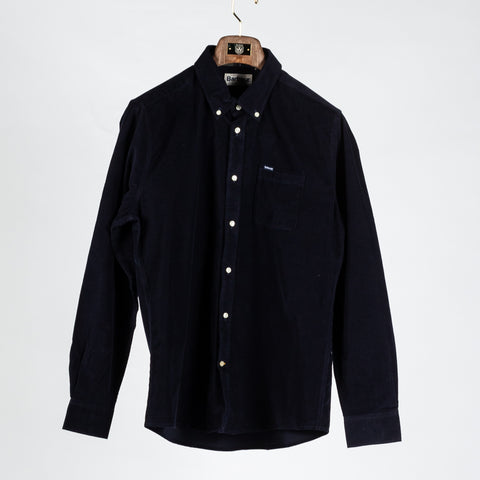 Barbour Navy Corduroy Ramsay Button Down Shirt 1