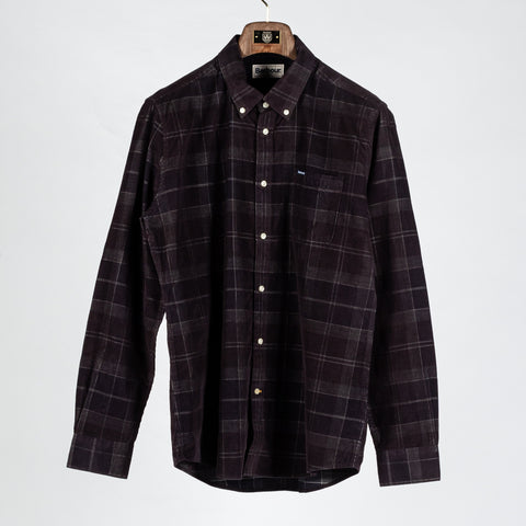 Barbour Brown Tartan Corduroy Blair Button Down Shirt 1