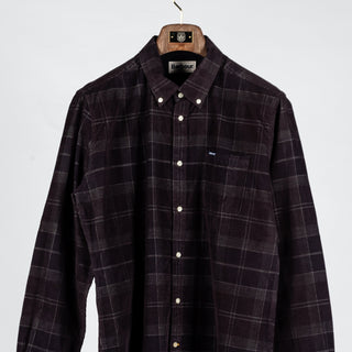 Barbour Brown Tartan Corduroy Blair Button Down Shirt 6