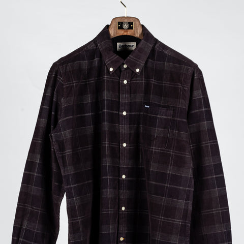 Barbour Brown Tartan Corduroy Blair Button Down Shirt 6