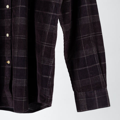 Barbour Brown Tartan Corduroy Blair Button Down Shirt 4