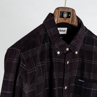 Barbour Brown Tartan Corduroy Blair Button Down Shirt 3