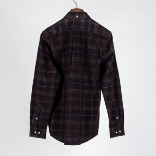 Barbour Brown Tartan Corduroy Blair Button Down Shirt 5