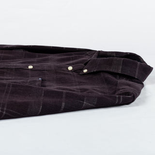 Barbour Brown Tartan Corduroy Blair Button Down Shirt 8