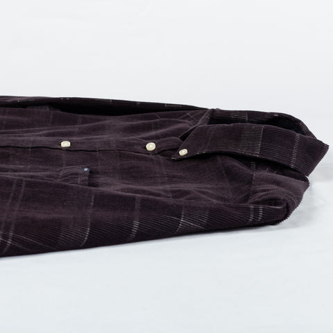 Barbour Brown Tartan Corduroy Blair Button Down Shirt 8