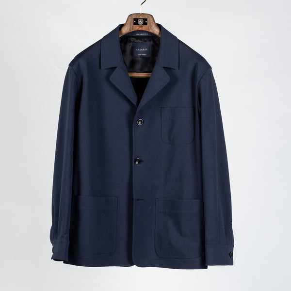 Navy Cotton Blend Overshirt