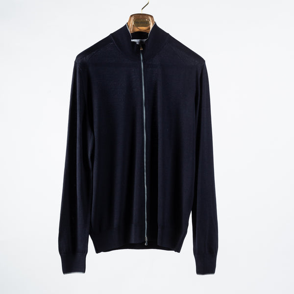 Navy & Grey Ultralight Spring Zip Up Sweater